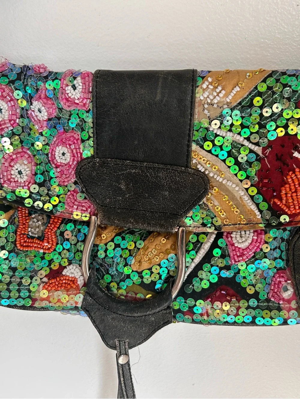 Christiana Sequin Embellished Multicolor Shoulder Bag - Picture 3 of 3